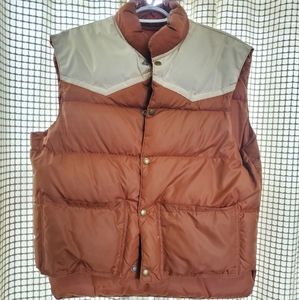 Vintage puffer vest, cowboy.